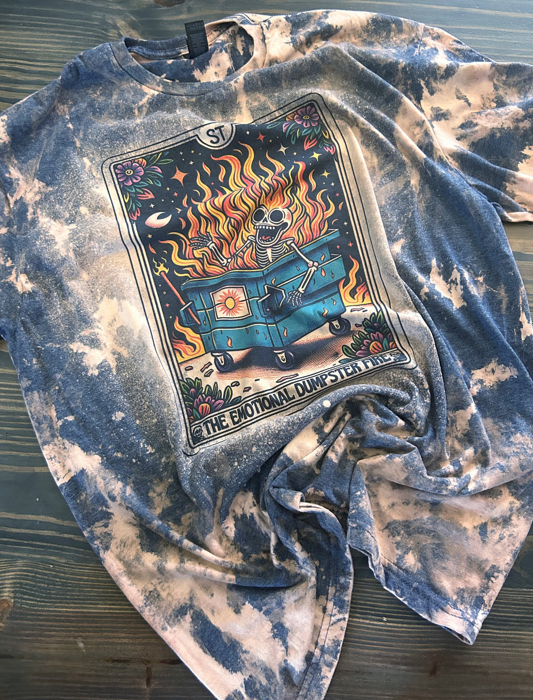 Dumpster Fire Bleached tee